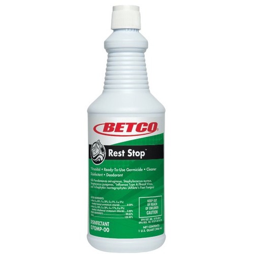 Betco Rest Stop™ Restroom Cleaner, Citrus Floral Fresh, 1-Quart, Pack Of 12 - Ready-To-Use - 32 fl oz (1 quart) - 1 oz (0.06 lb) - Citrus Floral, Fresh Scent - 12 Pack - Disinfectant, Deodorize, Cleanse, Bleach-free