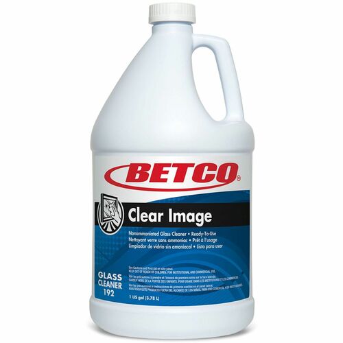 Betco Clear Image RTU Glass Cleaner, 1 Gallon, Pack Of 4 - Ready-To-Use - 128 fl oz (4 quart) - 140 oz (8.75 lb) - 4 Pack - Unscented, Streak-free, Residue-free
