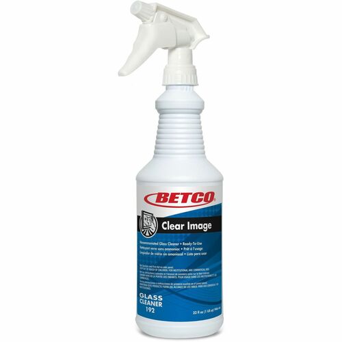 Betco Clear Image Glass Cleaner - Ready-To-Use - 32 fl oz (1 quart) - 432 oz (27 lb) - 12 / Carton - Unscented, Streak-free, Residue-free