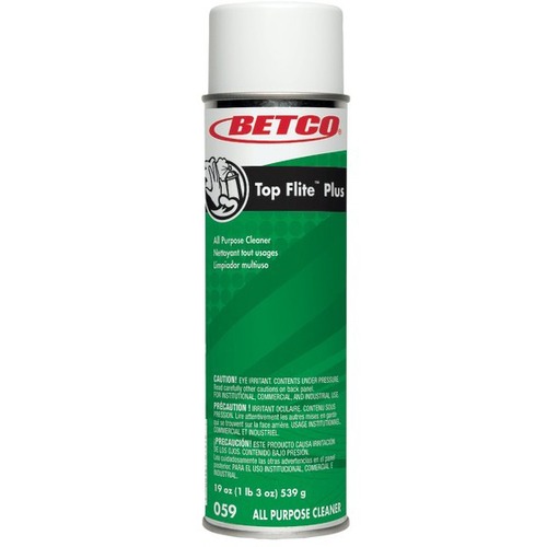 Betco Top Flite™ Plus All-Purpose Cleaner, Pleasant Scent, 19 Oz, Pack Of 12 - Ready-To-Use - 25.30 oz (1.58 lb) - Unscented - Green Aerosol Spray Can - 12 Pack