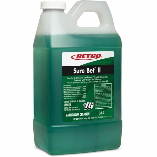 Betco Sure Bet II FastDraw 16 Foaming Disinfectant - Ready-To-Use - 67.63 oz (4.23 lb) - Citrus Scent - Disinfectant, Washable, Deodorize, Cleanse, Dirt Resistant - Green - 4 / Carton