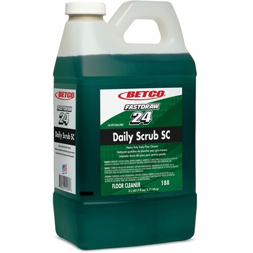 Betco FastDraw 24 Daily Scrub SC Floor Cleaner - Ready-To-Use - 320 fl oz (10 quart) - 320 oz (20 lb) - Unscented - Green - 4 / Carton