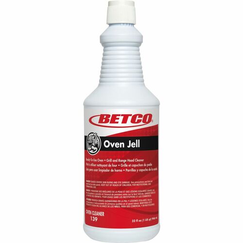 Betco Oven Jell Ready-To-Use Oven/Grill/Range Hood Cleaner - Ready-To-Use - 32 oz (2 lb) - Citrus Scent - 1 Each - Amber, Orange