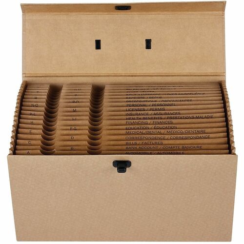 Office Depot® Brand Paper Heavy-Duty File, 19 Pocket, Expansion 3" , 8 1/2" x 14" , Legal, Kraft, Pack of 1 - 8 1/2" x 14" - Capacity3" Expansion - 19 Pocket(s) - Top Tab Location - Paper - Kraft - 0% Recycled - 1 Each