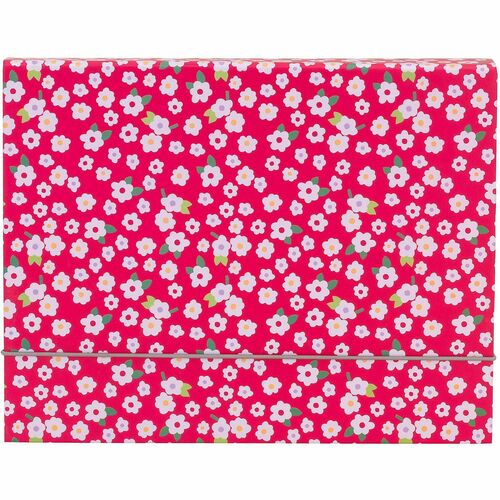 Office Depot® Brand Fashion File Box, 1 Pocket, 8 1/2" x 11" , Letter, Magenta/White Floral, Pack of 1 - 8 1/2" x 11" - 1 Pocket(s) - White Floral, Magenta - 0% Recycled - 1 Each