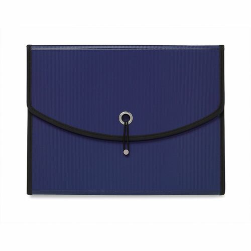 Office Depot® Brand 8-Pocket Expanding File, 7" Expansion, Letter Size, Blue - 8 1/2" x 11" - 7" Expansion - 8 Pocket(s) - Top Tab Location - Assorted Tab Position - Polypropylene - Blue - Elastic Closure, Water Resistant, CD Holder - 0% Recycled - 1 