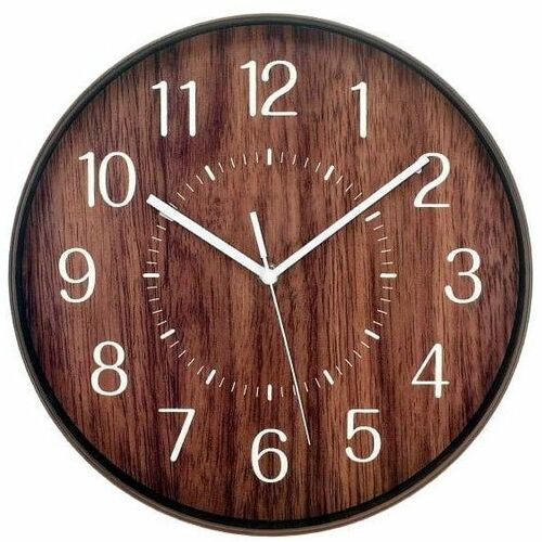 Realspace™ Round Wall Clock, 12" , Woodgrain Wall Clocks Office Depot