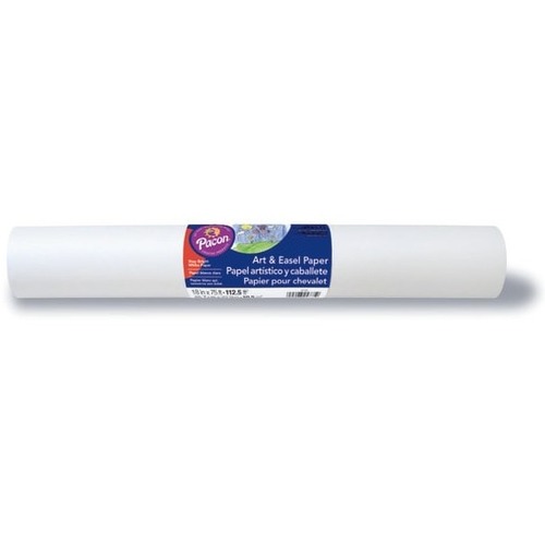 Pacon Art Paper Roll, 18" x 75', White - 18" Height x 75" Width - 1 / Roll