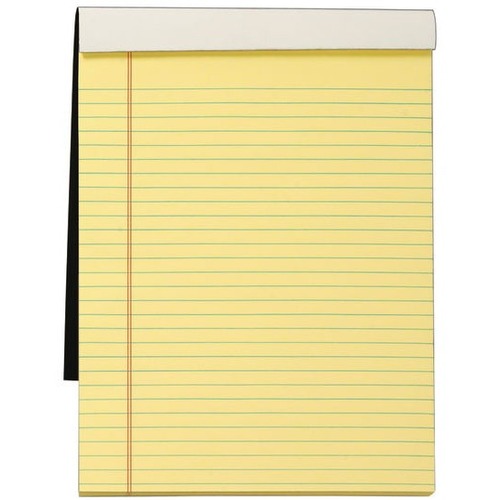 TOPS Premium Writing Pad, 8 1/2" x 11 3/4" , Legal Ruled, 70 Sheets, Canary - 70 Sheets - 1 / Each