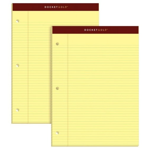 TOPS Writing Pads, 8 1/2" x 11" , Narrow Ruled, 100 Sheets, Canary, Pack Of 2 Pads - 100 Sheets - Glued - 2 / Pack