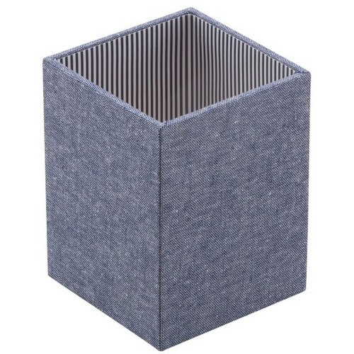 See Jane Work Chambray Pencil Cup, Blue - 1 Compartment(s) - 3" Height x 3" Width x 4" Depth - Blue - Fiberboard - 1 Each
