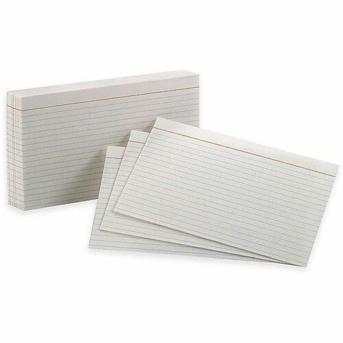 Oxford® Brand White Index Cards, Ruled, 5" x 8" , Pack Of 100 - Recycled - 400