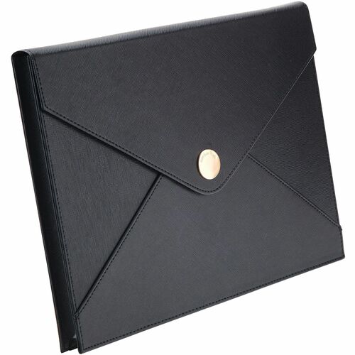Realspace™ Faux Leather Document Pouch, Letter Size, Black - 8 1/2" x 11" - Cotton Fiber - Black - 1 Each