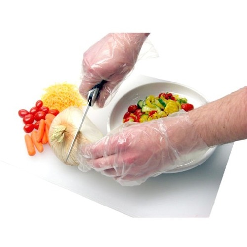 Tradex International Cast Poly Gloves, Medium, Clear, Box Of 100 - Medium Size - Clear - Textured Finish - For Food Service - 100 Box