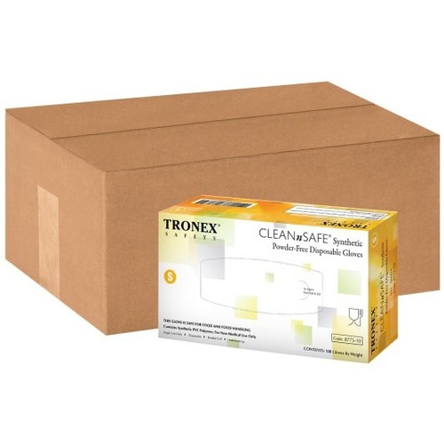 Tronex Multipurpose Gloves - Small Size - For Right/Left Hand - Natural, Tan - Germs-free, Fatigue-free, High Tactile Sensitivity, Durable, Flexible - For Food Service - 10 Case