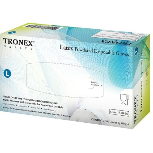 Tronex Multipurpose Gloves - Large Size - For Right/Left Hand - Natural, Tan - Powdered, Durable, Comfortable, Tear Resistant - For General Purpose, Food Preparation - 10 Case