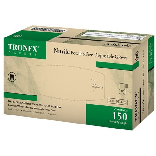 Tronex Multipurpose Gloves - Medium Size - For Right/Left Hand - White - Latex-free, Textured Fingertip, Stretchable, Soft, Fatigue-free - For Medical - 4 Case