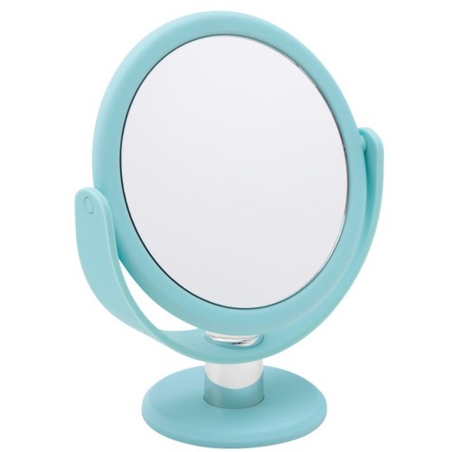 Realspace® Desktop Mirror, Blue - Round - Blue - 1 Each