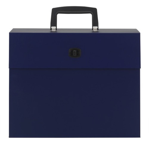 Office Depot® Brand Paper Expanding Case File, 19 Pockets, Letter Paper Size, Blue - 8 1/2" x 11" - 19 Pocket(s) - Blue - 1 Each