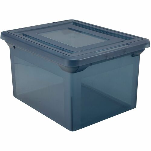Office Depot® Brand File Tote, 35 Qt, Letter/Legal Size, 10-13/16"H x 13-5/8"W x 18"D, Copen Blue - External Dimensions: 13.6" Width x 18" Depth x 10.8" Height - 8 gal - Media Size Supported: Letter 8.50" x 11" , Legal 8.50" x 14" - Snap Closure - Pla