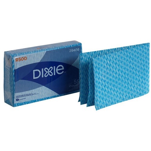 Dixie R500 Disposable Food Service Towels, White/Blue, 55 Sheets Per Pack - White, Blue - Rayon/PolyesterPack - 55/Pack - 6 / Case