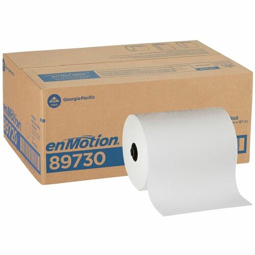 enMotion 1-Ply Paper Towel Rolls, EPA, 8-1/4" x 550', White, Case Of 6 Rolls - 1 Ply - 1 3/4" Core - White - 6 Rolls Per CaseCase - 6 / Case
