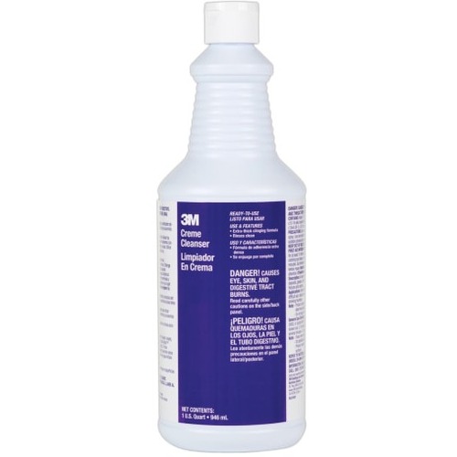 3M Creme Cleanser Ready-to-Use, 32 Oz - Ready-To-Use - 32 oz (2 lb) - Fresh Scent - Abrasive, Phosphate-free, Non-flammable - White