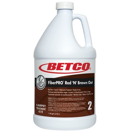 Betco FiberPRO® Red 'N' Brown Out Carpet Treatment, 1 Gallon, Case Of 4 - Ready-To-Use/Concentrate - 128 fl oz (4 quart) - 152 oz (9.50 lb) - Unscented - White - 4 Case