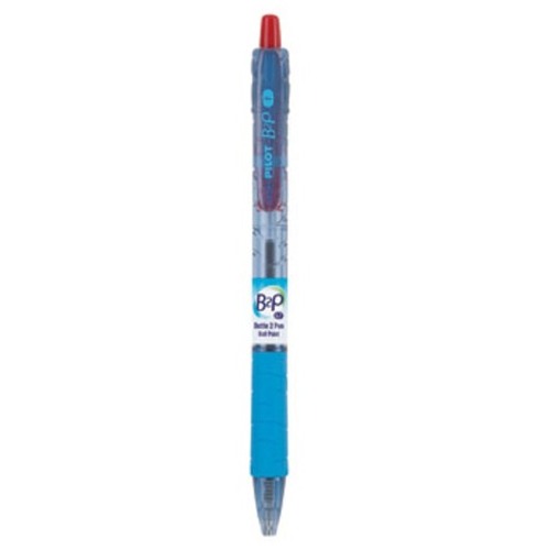 Pilot Ballpoint Pen - 0.7 mm Fine Pen Point - Refillable - Retractable - Red Ink - Blue, Translucent Barrel - 12 Dozen