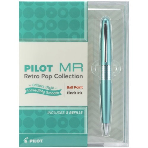 Pilot Metropolitan Ballpoint Pen - Medium Pen Point - 1 mm Pen Point Size - Refillable - Black Oil Based Ink - Turquoise Brass, Stainless Steel Barrel - 1 Each