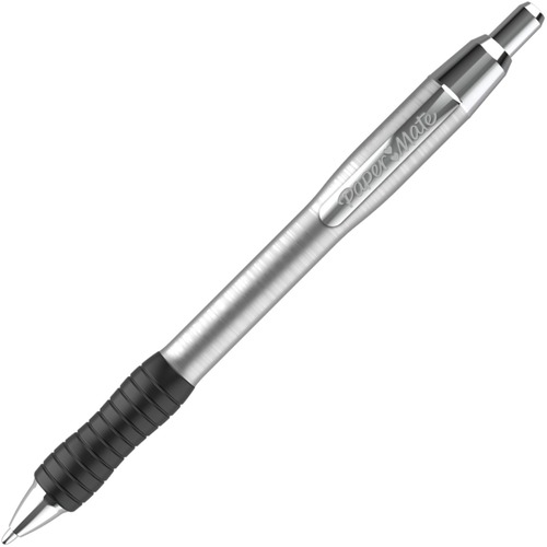 Paper Mate Profile Ballpoint Pen - 1 mm Pen Point Size - Retractable - Blue - Stainless Steel Barrel - 1 Dozen