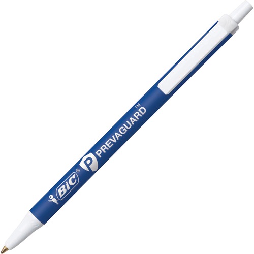 BIC PrevaGuard Clic Stic Antimicrobial Ballpoint Pen - Medium Pen Point - 1 mm Pen Point Size - Retractable - Blue - Blue Barrel - 1 Dozen