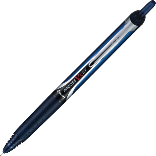 Pilot V5 Rollingball 0.5mm Retractable Pen - Extra Fine Pen Point - 0.5 mm Pen Point Size - Retractable - Navy Liquid Ink - Rubber Barrel - 1 Dozen