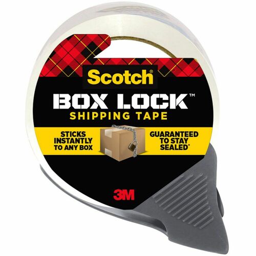 Scotch Box Lock Packaging Tape - 54.60 yd Length x 1.88" Width - Dispenser Included - 1 / Roll - Clear