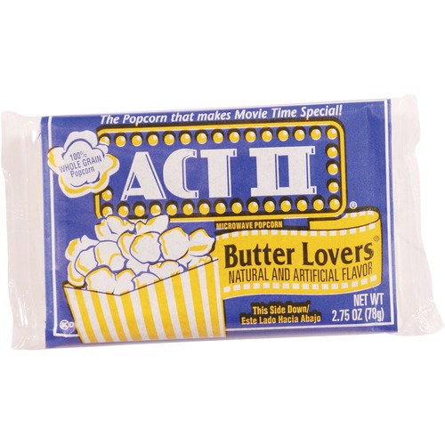 ACT II Butter Lovers Microwave Popcorn - Microwavable - Butter - 2.75 oz - 36 / Carton