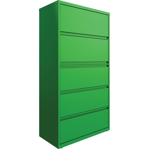 Lorell Fortress Series Lateral File w/Roll-out Posting Shelf - 36" x 18.8" x 67.8" - 5 x Drawer(s) for File - Letter, Legal, A4 - Lateral - Hanging Rail, Label Holder, Durable, Nonporous Surface, Removable Lock, Locking Bar, Pull-out Drawer, Ball-bearing 