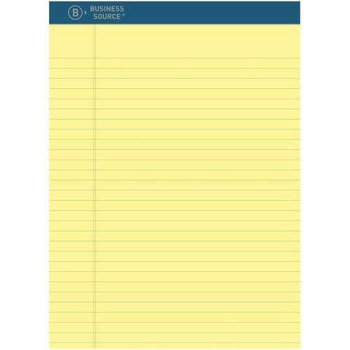 Business Source Premium Writing Pad - 2.50" x 8.5" x 11.8" - Tear Proof, Sturdy Back, Bleed-free - 1 Dozen