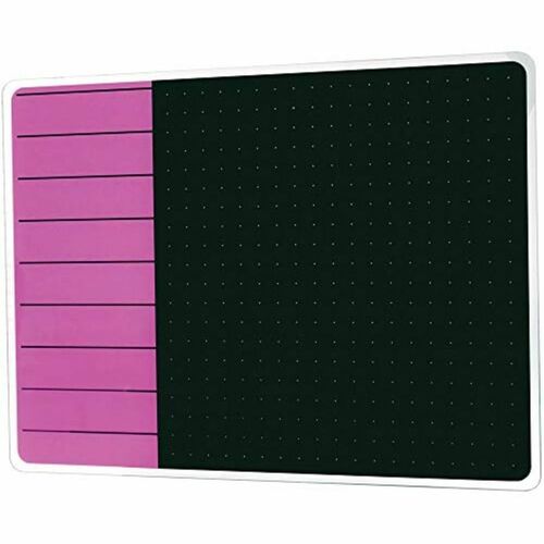 Floortex Viztex® Glacier Violet & Black Plan & Grid Glass Dry-Erase Board - 17" x 23" - 17" (1.4 ft) Width x 23" (1.9 ft) Height - Violet Tempered Glass Surface - Rectangle - Magnetic - Durable, Smudge Resistant, Magnetic, Frameless, Ghost Resistant, 