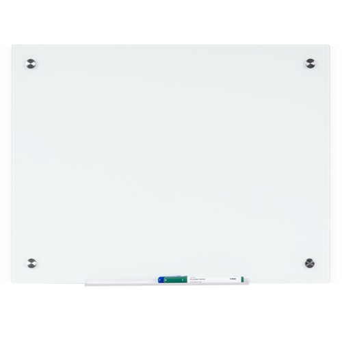Bi-silque Dry-Erase Glass Board - 18" (1.5 ft) Width x 24" (2 ft) Height - White Glass Surface - Rectangle - Horizontal/Vertical - 1 Each