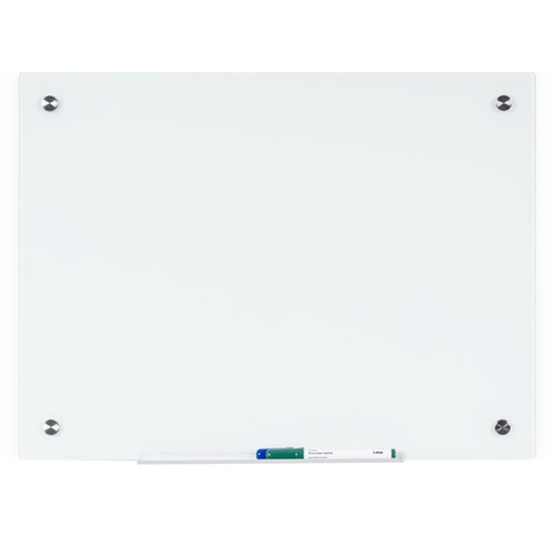 Bi-silque Dry-Erase Glass Board - 36" (3 ft) Width x 48" (4 ft) Height - White Glass Surface - Rectangle - Horizontal/Vertical - 1 Each