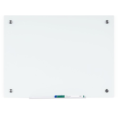 MasterVision Dry-Erase Glass Board - 36" (3 ft) Width x 48" (4 ft) Height - White Glass Surface - Rectangle - Horizontal/Vertical - 1 Each