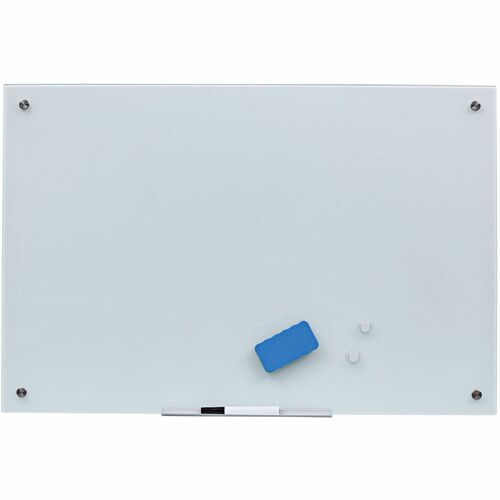 Bi-silque Magnetic Glass Dry Erase Board - 24" (2 ft) Width x 36" (3 ft) Height - White Glass Surface - Rectangle - Horizontal/Vertical - Magnetic - 1 Each