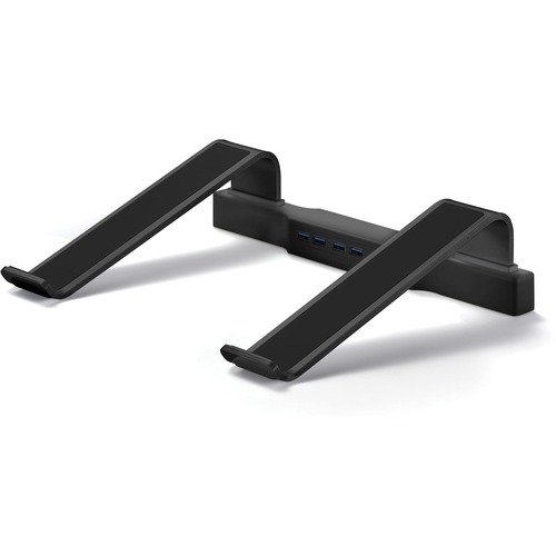 DAC Non-Skid Laptop Stand With 4-Port USB 3.0 Hub - 3" (76.20 mm) Height x 9.75" (247.65 mm) Width - Aluminum Alloy - Black