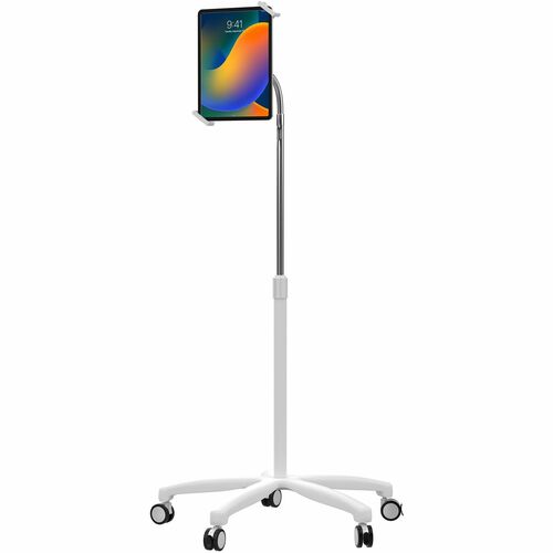 CTA Digital Heavy-Duty Medical Mobile Floor Stand for 7-13 Inch Tablets (White) - Up to 13" Screen Support - 65" (1651 mm) Height - Floor - White
