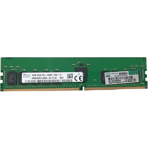 HPE 16GB DDR4 SDRAM Memory Module - For Server - 16 GB (1 x 16GB) - DDR4-2666/PC4-21300 DDR4 SDRAM - 2666 MHz - CL19 - 1.20 V - ECC - Registered - 288-pin - DIMM - 1 Year Warranty