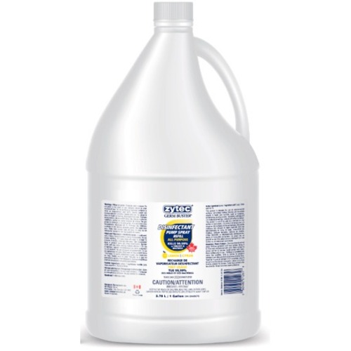 Zytec Disinfectant Spray Refill (Citric Acid) 3.78 / 1 Gallon - 128 fl oz (4 quart) - Lemon Scent - 1 Each
