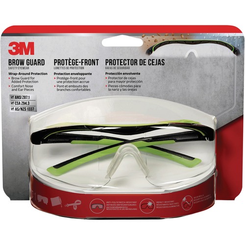 3M Performance Safety Eyewear - Recommended for: Outdoor, Indoor - Shatter Resistant, Anti-scratch, Wraparound Lens - Debris Protection - Polycarbonate Lens - Clear, Gray, Black - 1 / Pack