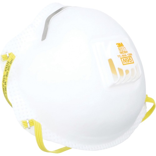 3M Cool Flow Pro Safety Respirator - Recommended for: Sanding, Grinding, Sweeping, Sawing, Woodworking - Disposable, Breathable, Advanced Electret Media, Soft, Stretchable, Comfortable, Adjustable Nose Clip, Lightweight, Latex-free - One Size Size - Dust,
