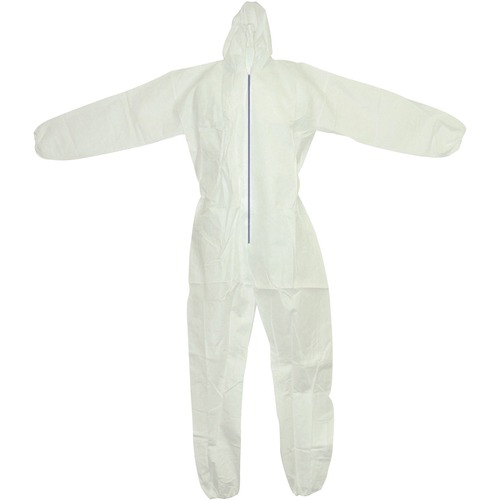 RONCO Polypropylene Coverall With Hood, Elastic Wrist & Ankle, Zipper Closure - Recommended for: Bakery, General Purpose, Clinic, Laboratory, Beverage Processing, Food Processing, Industrial, Manufacturing, Medical - Lightweight, Breathable, Comfortable, 