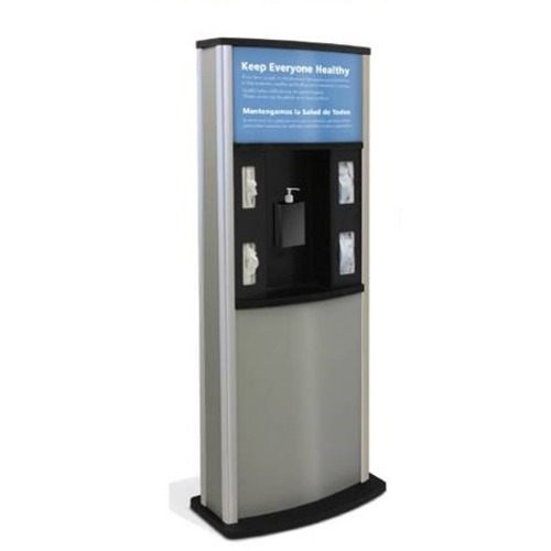 Acco Infection Control Kiosk - 64" (1625.60 mm) Height x 25" (635 mm) Width x 13.50" (342.90 mm) Depth